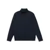 Suéter de punto de manga larga de color liso para hombre, nuevo estilo otoño e invierno de cuello alto versátil estilo old money holgado moderno jersey