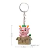 Llavero Colgante Lindo de Dragón de Cartón Adoptable Decoración del Hogar Llavero de Gato Queso Pequeño Accesorio de Regalo