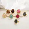 Joyería Transfronteriza Europea y Americana, Anillo Abierto Cuadrado de Piedra Preciosa Degradada Estilo Vintage, Anillo de Ojo de Gato con Diseño Ins