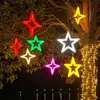Luces LED Flexibles para Exteriores, Forma de Estrella y Luna, Estrella de Cinco Puntas Luces para Árboles de Vacaciones en Exteriores, Iluminación de Calle para Zonas Escénicas