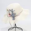 Sombrero infantil lindo de dibujos animados ala ondulada encaje sombrero de paja parasol para exteriores sombrero de paja para playa venta al por mayor de fábrica