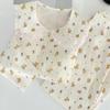 Pijama de algodón con cuello de muñeca y nubes para mujer, de manga larga, con flores dulces de primavera, ropa de abrigo de alta calidad, ropa para el hogar, venta al por mayor