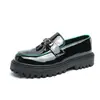 Zapatos de Hombre Transfronterizos Estilo Nuevo Brogue Casual de Negocios Zapatos de Cuero para Hombre Cómodos y Transpirables Zapatos Slip-On con Borlas para Aumentar la Altura