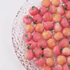 Mini Melocotón Pequeño Fruta Realista Miniatura Comida Juguete Melocotón de Resina 3D Accesorio de Pulsera Hecho a Mano DIY