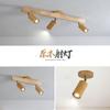 Holofotes estilo japonês em tronco de madeira Luzes de trilho de madeira nórdicas Luminárias para provadores de loja de roupas Luzes de fundo para sala de estar sem suporte