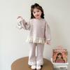 Conjunto de Moletom para Meninas Outono 2025 Nova Roupa Infantil Estilosa para Menininhas, Conjunto de Duas Peças de Calça para Bebê para Primavera e Outono