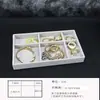 Caja de Joyería Regular Caja de Anillos de Terciopelo Bandeja para Pendientes Soporte para Pendientes Expositor de Joyería con Caja de Almacenamiento de Terciopelo Estilo Chino