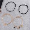 Europa e Estados Unidos pulseira de diamante geométrica de borboleta quente e nova transfronteiriça pulseira de miçangas de painço de personalidade feminina moda conjunto