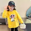Camiseta de manga larga de algodón puro estilo coreano para niñas, nueva colección de otoño 2026, camiseta básica divertida para niñas, top casual, estilo ins