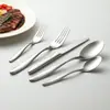 Juego de Cubiertos de Acero Inoxidable 304 Pulido Estilo Alemán, Cuchillo para Bistec Engrosado, Tenedor de Postre, Cuchara de Café, Juego de Cuchillo y Tenedor