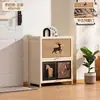Armário de sapatos simples de chão para entrada de casa, armário integrado para armazenamento no corredor, sapateira de várias camadas com portas