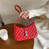 Bolso de axila rombo texturizado para mujer 2023 nueva moda simple portátil pequeño bolso cuadrado estilo occidental para ir al trabajo bolso de hombro