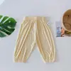 Calça Casual de Bebê Verão Calças de Modal para Meninos e Meninas Finas 0-2 Anos Calça PP Grande para Bebê Calças de Ar Condicionado de Verão
