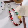Cadena para teléfono con cuentas de corazón y estrella en bloques de color rojo y verde para otoño e invierno de Navidad, bolsa para cámara CCD, colgante personalizado