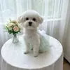 Ropa para Mascotas Elfo Verde Ropa para Perros Estilo Delgado Ropa para Gatitos Estilo Primavera y Verano Falda de Encaje Vestido de Boda Elfo
