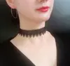 Collar popular de comercio exterior europeo y americano, encaje negro, joyería de cristal, cadena para la clavícula hecha a mano, recomendación directa de fábrica