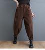 Pantalones de Peonía para Madre Gruesos con Forro Polar para Mujeres de Mediana Edad Pantalones para Mujer Pana Morado Harlan Rábano Invierno Nuevo