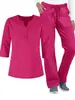Nuevo Uniforme de Cirugía Hospitalaria Amazon con Cuello en V y Botones, Mangas de Longitud Media, Absorbente de Sudor y Transpirable, Uniforme de Enfermería para Hombres y Mujeres