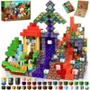 Bloques de Construcción Magnéticos Populares de Amazon Cubo Magnético Bloques de Construcción Educativo Castillo Rosa 3D Juguete para Niña