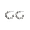 Pendientes de espiral de estilo francés, sencillos y combinables, de metal frío, para mujer, de plata 925, 2022