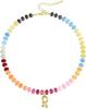 Collar con colgante de letra de 14 quilates para mujer, joya de piedras preciosas de colores, joyería de playa de verano, gran oferta en Amazon