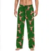 Pantalones de pijama casuales con cordón para hombre y mujer con estampado de dibujos animados para parejas, pantalones caseros personalizables