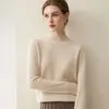 Suéter de cachemira pura 2026 nuevo de invierno para mujer, cuello semi-alto, suéter de punto básico, agradable para la piel y adecuado para usar en capas
