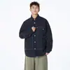 Jaqueta Casual Retro Americana Simples com Design de Pontos Casuais Masculina de Botão Único Solta Camisa Casual Cor Sólida Jaqueta de Trabalho