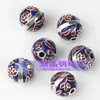 Acessórios de joias de prata tailandesa 925 estilo étnico estilo Nepal cor de esmalte gota prata artesanal contas de prata pura três