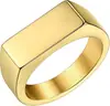 Anillo de acero de titanio con sello cuadrado de 7 MM 24 Europa y Estados Unidos venta caliente transfronteriza anillo de pareja simple Explosiones griegas de Amazon