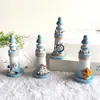 Promoción de Fábrica Mini Faro de Madera de 13 cm Viento Mediterráneo Artesanías de Joyería Adornos de Faro Marino Souvenirs