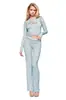 2026 Nuevo Estilo Europeo y Americano Estampado de Letras Pantalones de Pierna Ancha de Manga Larga para Mujer, Conjunto Casual de Moda, Estilo Trendy Transfronterizo