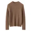Suéter de Cachemira para Otoño e Invierno 100% Cachemira Pura Suéter de Punto Básico para Mujer Cuello Semi Alto Grueso Holgado Aspecto Adelgazante Suéter Cálido