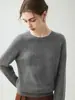 Suéter de cuello redondo 100% cachemira pura para mujer, nuevo suéter de punto liso para otoño e invierno, suéter pullover de cachemira holgado