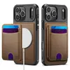 Adecuado para Iphone17 Estuche Magnético Magsafe para Teléfono Móvil Apple 16 Soporte para Tarjetas Estuche de Cuero Samsung S25 Soporte para Tarjetas Cubierta Protectora