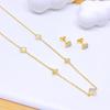 Fresh Simple All-match Animal Bear Shell Love Necklace Five-pointed Star Titanium Steel Brincos Pulseira Cor-retenção de Jóias