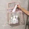 Bolsa colgante para ropa de baño, soporte de pared para teléfono de ducha en el baño del hogar sin taladro, bolsa de almacenamiento transparente impermeable para dormitorio