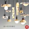Colección de Iluminación para el Hogar: Lámpara colgante de concha de mediados de siglo francesa para sala de estar, lámpara retro Bauhaus de madera maciza para comedor, estudio y dormitorio