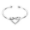 Estilo europeo y americano, minimalista y elegante, anillo abierto de corazón hueco anudado de colores, anillo con forma de corazón de melocotón para mujer