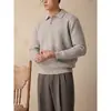 Suéter de Punto con Cuello Polo para Hombre, Chaqueta Pulóver de Moda, Suéter Elástico de Alto Rendimiento para Hombre con Acabado de Lujo, No Requiere Planchado