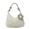 Plissada Grande Capacidade Moda Estilo Coreano Cor Sólida Estilo Fresco Alça de Ombro Amarrada Bolsa Pequena Feminina 2026 Nova Bolsa Transversal Feminina