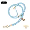 Cordón de alta gama para teléfono móvil 6MM resistente para colgar en el cuello ajustable para exteriores anti-pérdida cuerda trenzada para muñeca delicada oro