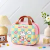 Bolsa de Cosméticos Cuadros Conejo de Dibujos Animados Personalizada Portátil Gran Capacidad Bolsa Portátil para Almacenamiento de Productos de Cuidado de la Piel Bolsa de Almacenamiento de Mano