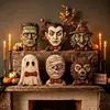 Modelo explosivo de produto de madeira para exportação, Ornamento de mesa de madeira em formato de diabo para Halloween, Atacado exclusivo do mercado de pequenas mercadorias de Yiwu