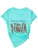 La felicidad es ser europeo y americano Ebay Amazon Moda Versátil Elegante Camiseta de Mujer con Cuello en V y Manga Corta