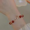 Pulsera de Ágata Roja Natural Rosa Roja para Mujer, Diseño de Nicho, Joyería Estilo Amistad, Realza el Cutis y Añade un Toque Suave