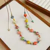 Colar de Maçã de Cerâmica Jingdezhen Colar Borboleta Dopamina Personalidade Fresca Feminina Moda Versátil Colar Venda por Atacado