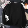 Sudadera con forro polar para hombre, nuevo modelo invierno 2025, cuello redondo, corte holgado, otoño, top sin capucha, chaqueta de manga larga para adolescentes