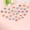 Venta Caliente Transfronteriza Aleación Bandera Americana Cuentas de Agujero Grande Aceite Goteando Pulsera DIY Cordón de Zapato con Cuentas Accesorios de Joyería Venta al por Mayor