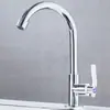 Grifo de Cocina Frío Único, Acero Inoxidable Níquel Cepillado, Núcleo de Válvula Cerámico de 4 Puertos, Grifo de Cocina de Cuello de Cisne de Arco Alto para Fregadero de Cocina, Montaje en Cubierta